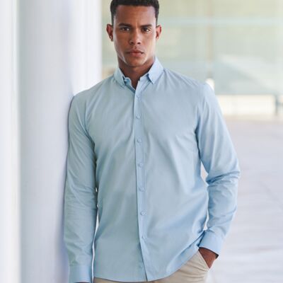 Henbury Long Sleeved Cotton Feel Coolplus® Shirt Thumbnail