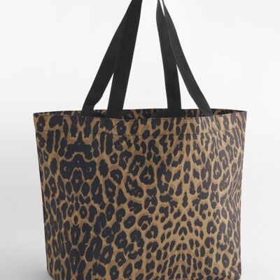 BagBase Leopard Print Carryall Tote Bag Thumbnail