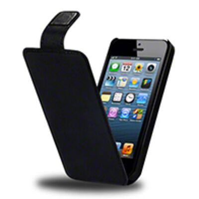 iPhone 4 &4S Flip Case - Black (PU Leather) Thumbnail