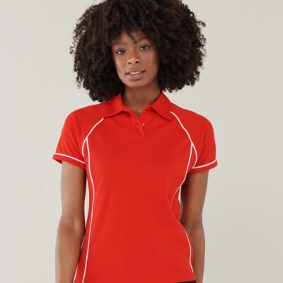 Finden + Hales Ladies Performance Piped Polo Shirt Thumbnail