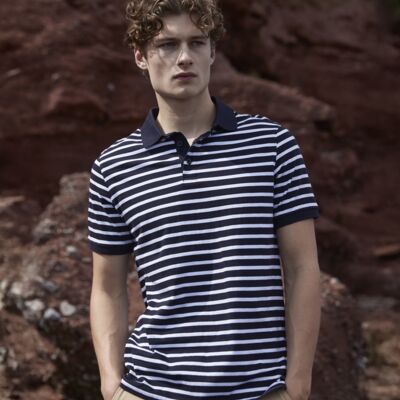 Front Row Striped Jersey Polo Shirt Thumbnail