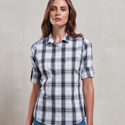 Premier Ladies Ginmill Check Long Sleeve Shirt Thumbnail