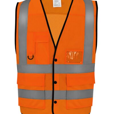 Hi-vis superior open mesh button waistcoat (HVW860) Thumbnail
